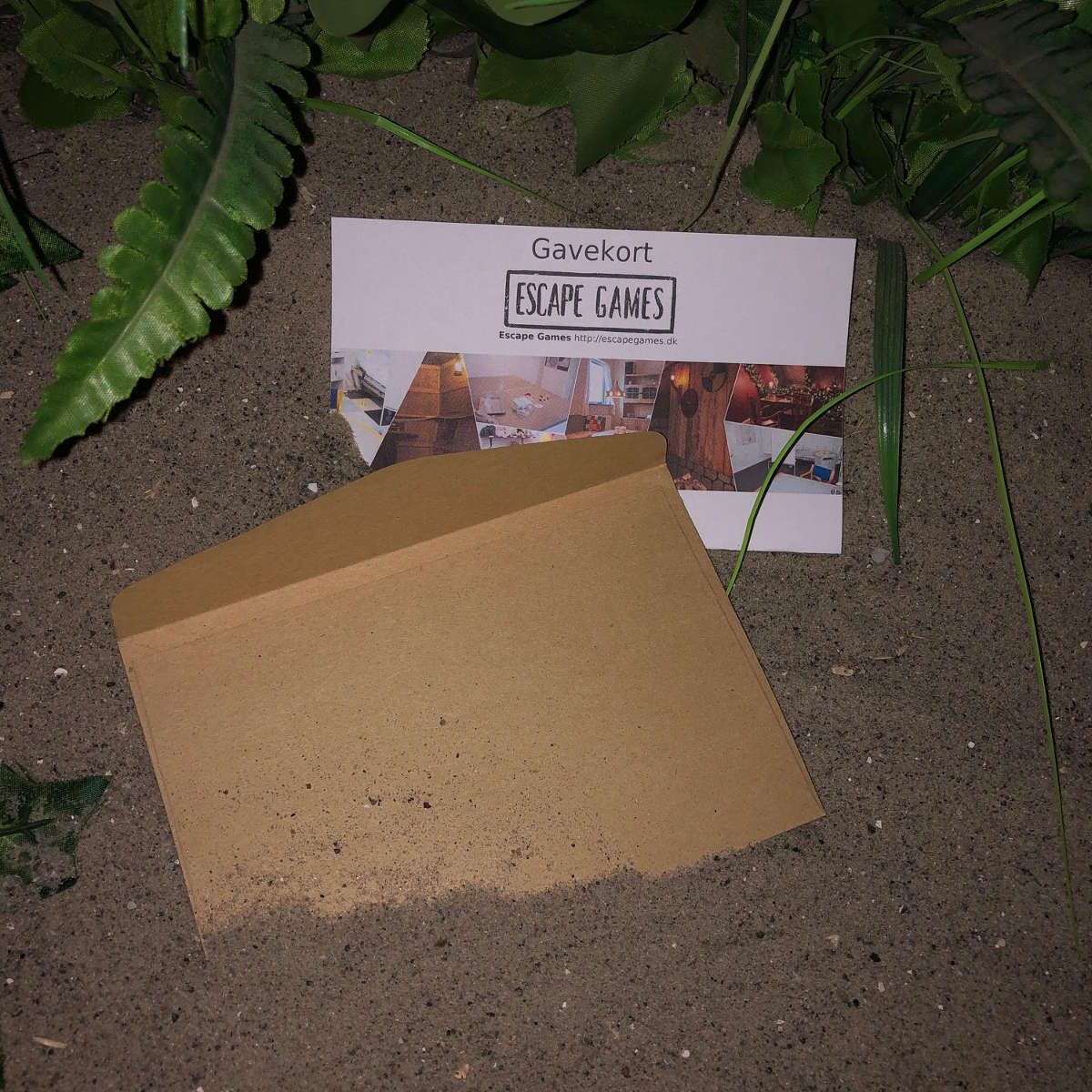 Escape Games gift card in envelope